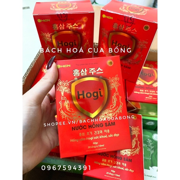 Nước Hồng Sâm Hogi (Hộp 20 ống x 10ml) - Chống lão hóa, bồi bổ sức khỏe, tăng cường sinh lực