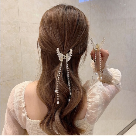 Kẹp Tóc Tua Rua Hình Bướm Đính Hạt Cao Cấp Thời Trang Cho Nữ Dtonline b4day
