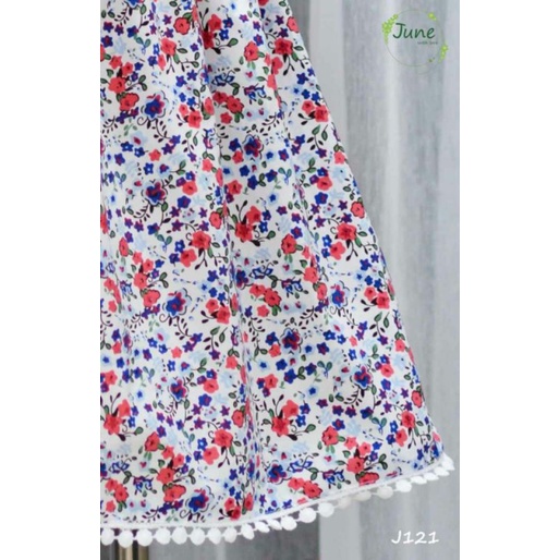 Đầm bé gái June họa tiết hoa liti đầm thoát mát cho bé mặc hè