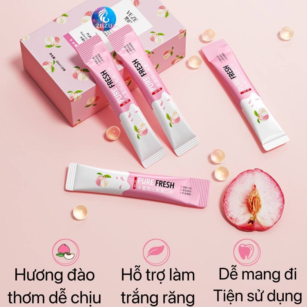 Lẻ gói nước súc miệng thơm mát trắng răng ZUZUcosmetic 10ml