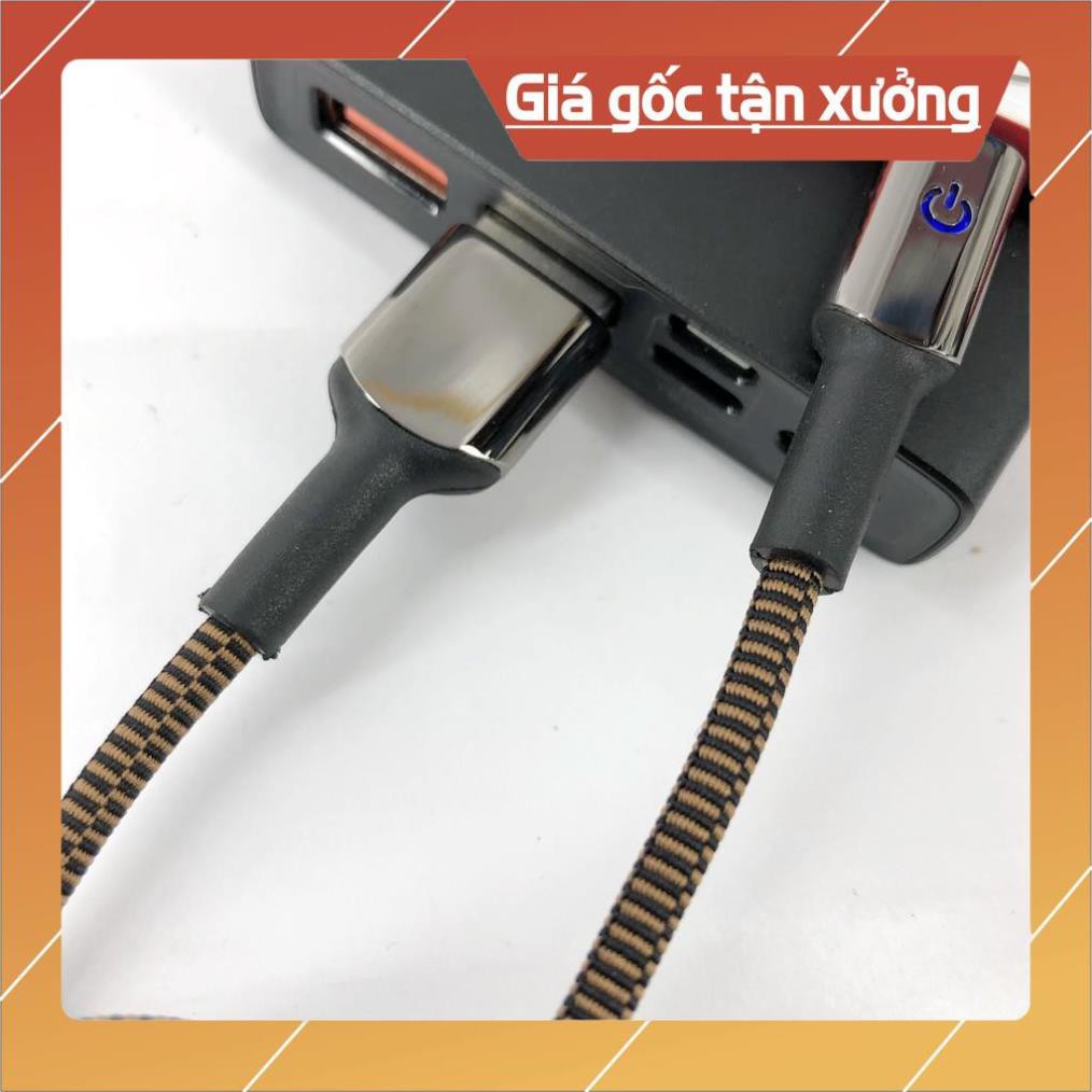 Dây cáp sạc tự ngắt điện cho Iphone, Ipad - dây bọc dù chống rối chống đứt, không loạn cảm ứng không kén máy dài 1m