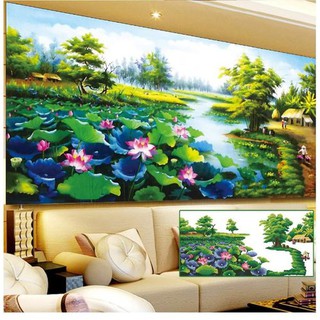 TRANH ĐÍNH ĐÁ PHONG CẢNH LÀNG QUÊ  LV023