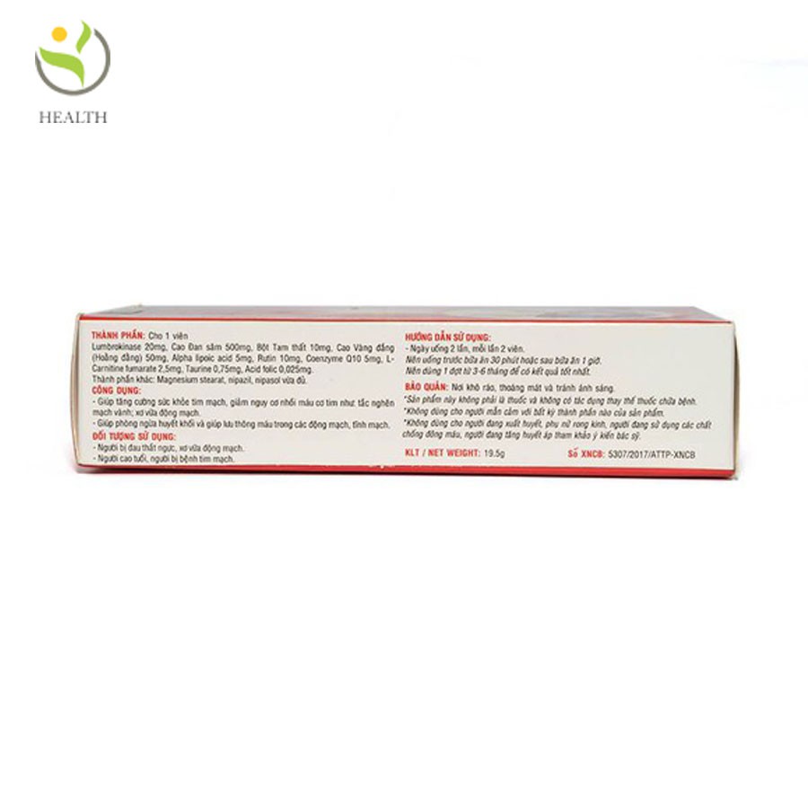 Viên uống Vaso New giúp tim mạch khỏe mạnh giảm nguy cơ nhồi máu cơ tim hộp 30 viên - Healthy Pharmacy