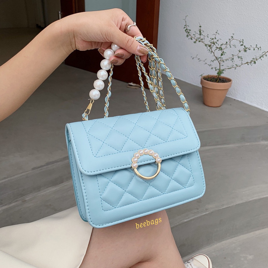 Túi Nữ Dây Đeo Phối Ngọc Sang Chảnh Nhiều Màu Xanh, Trắng, Đen | TX11 | Túi Xách Thanh Lịch Dành Cho Các Quý Cô