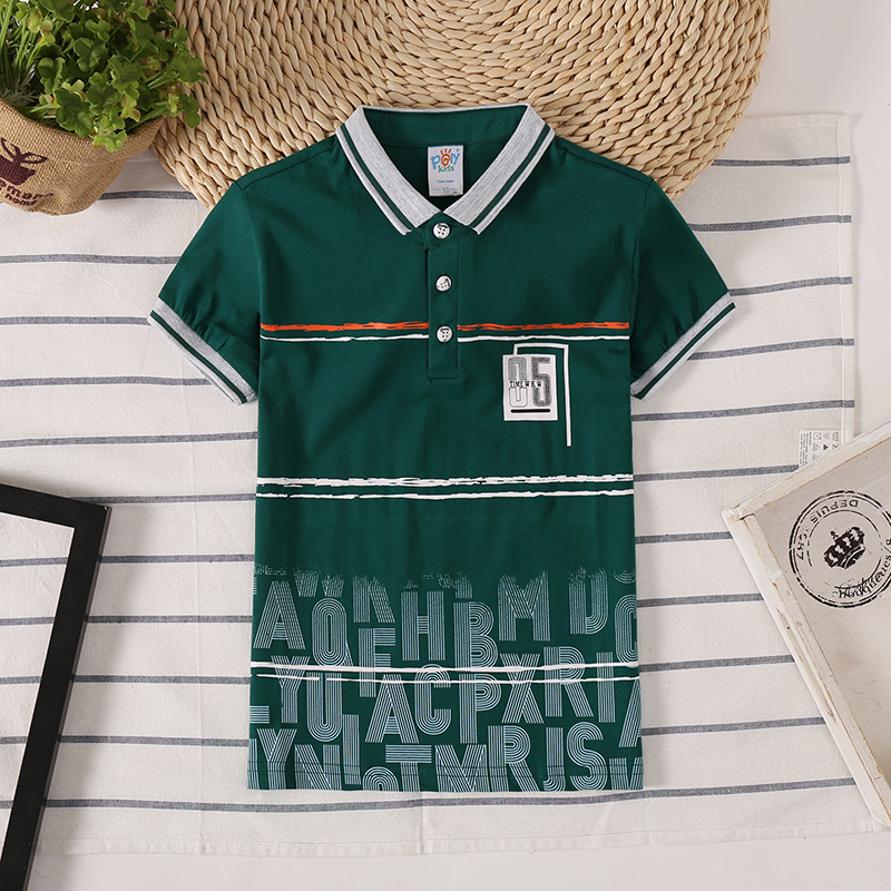 áo polo Cotton Tay Ngắn Kẻ Sọc Thời Trang Mùa Hè Cho Bé Trai