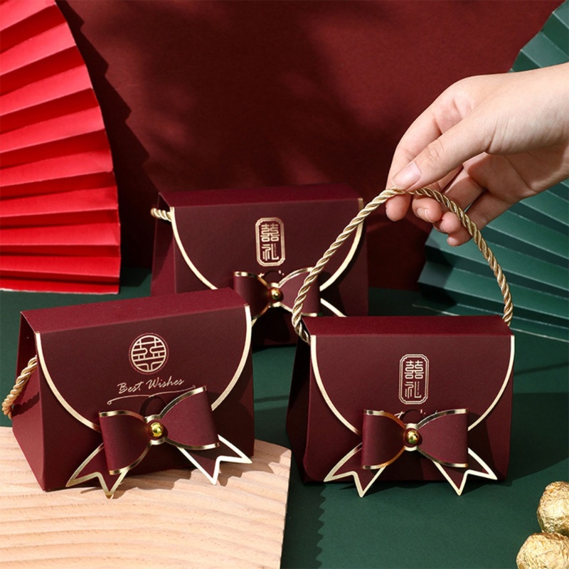 Hộp Đựng Kẹo Cưới / Sinh Nhật Có Tay Cầm Tiện Dụng