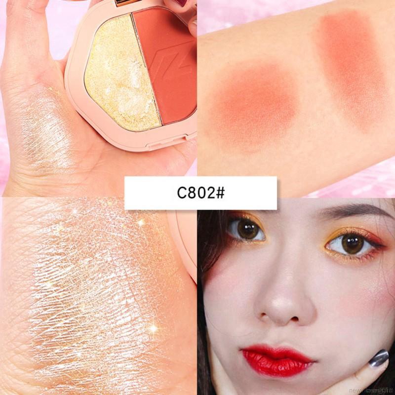 [Hàng mới về] Hộp phấn má hồng màu lì/nhũ sáng bóng 2 cách sử dụng lâu trôi | BigBuy360 - bigbuy360.vn