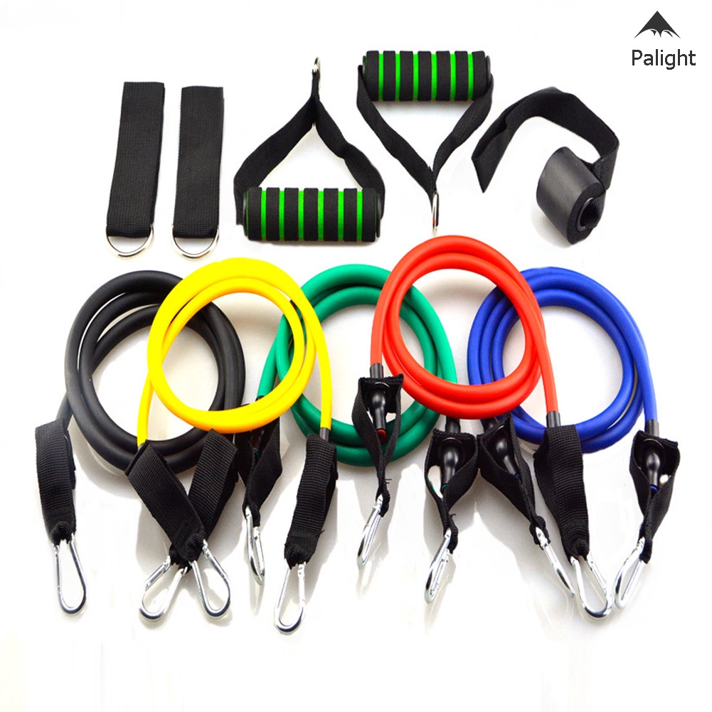 ✨PA✨ 11Pcs Training Resistance Bands Set Exercise Bands Door Anchor Handles Waterproof Carry Bag Legs Ankle Straps