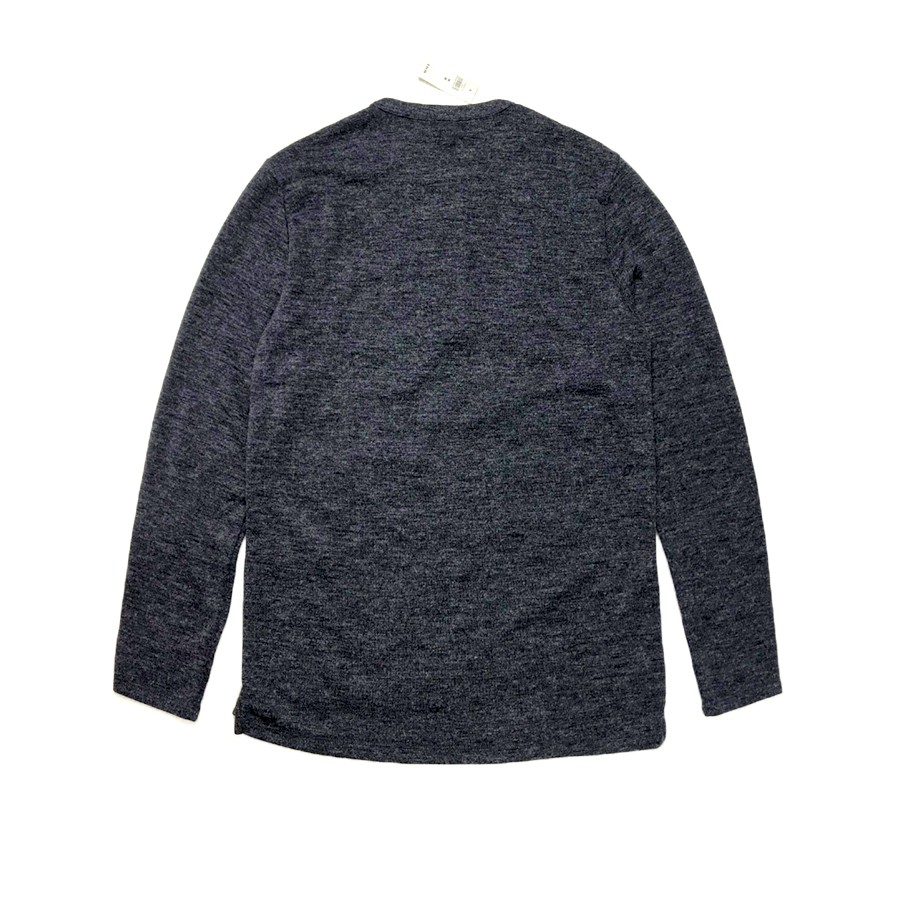 FO76 KHO HÀNG XUẤT DƯ - ÁO THUN NAM CỔ TRÒN DÀI TAY HENLEY BANANA REPUBLIC XANH XÁM- BRUSHED HENLEY