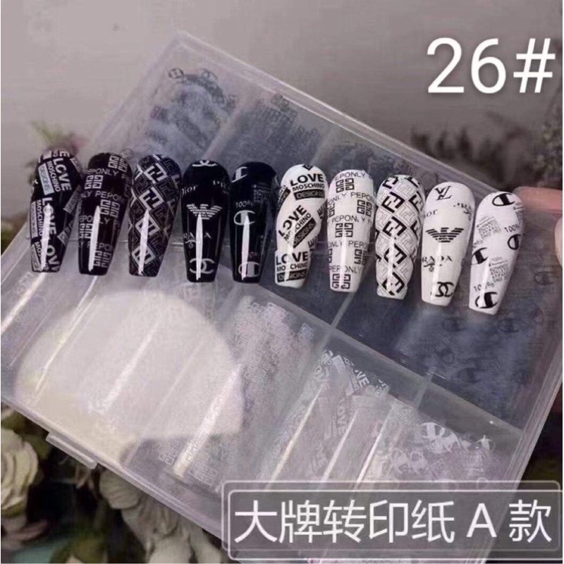 Set foil hình thương hiệu đen-trắng