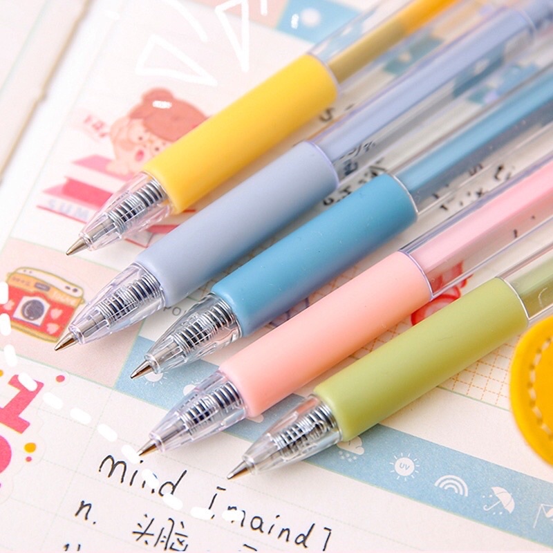 Bút bi bấm mực đen ngòi 0.5mm tiện dụng