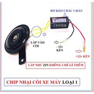 BỘ NHẠI CÒI XE MÁY ÂM 12 TIẾNG giắc cắm CAO CẤP
