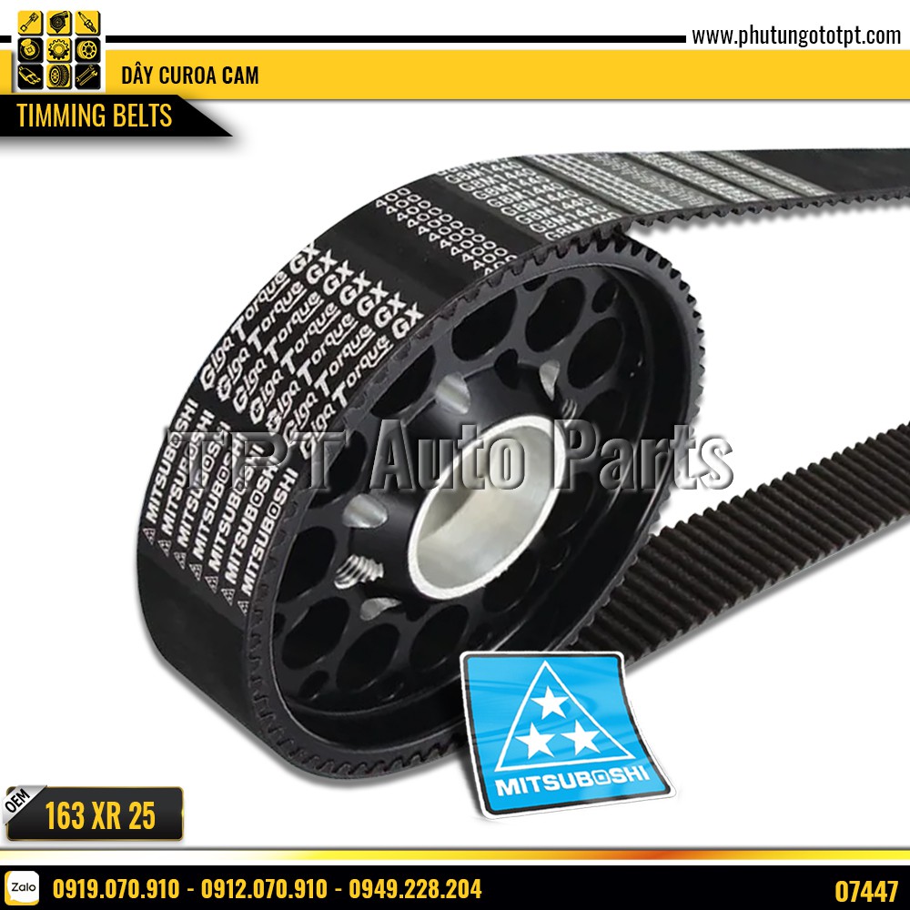 Dây curoa cam HyD Porter H100 Starex H1 Libero Terracan Galloper Kia Bongo 163XR25 163MR25 163R25 163RU25 TPT07447