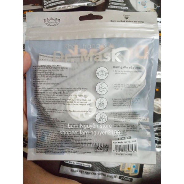 ✅Khẩu trang than hoạt tính CÓ VAN 3D DR.MASK