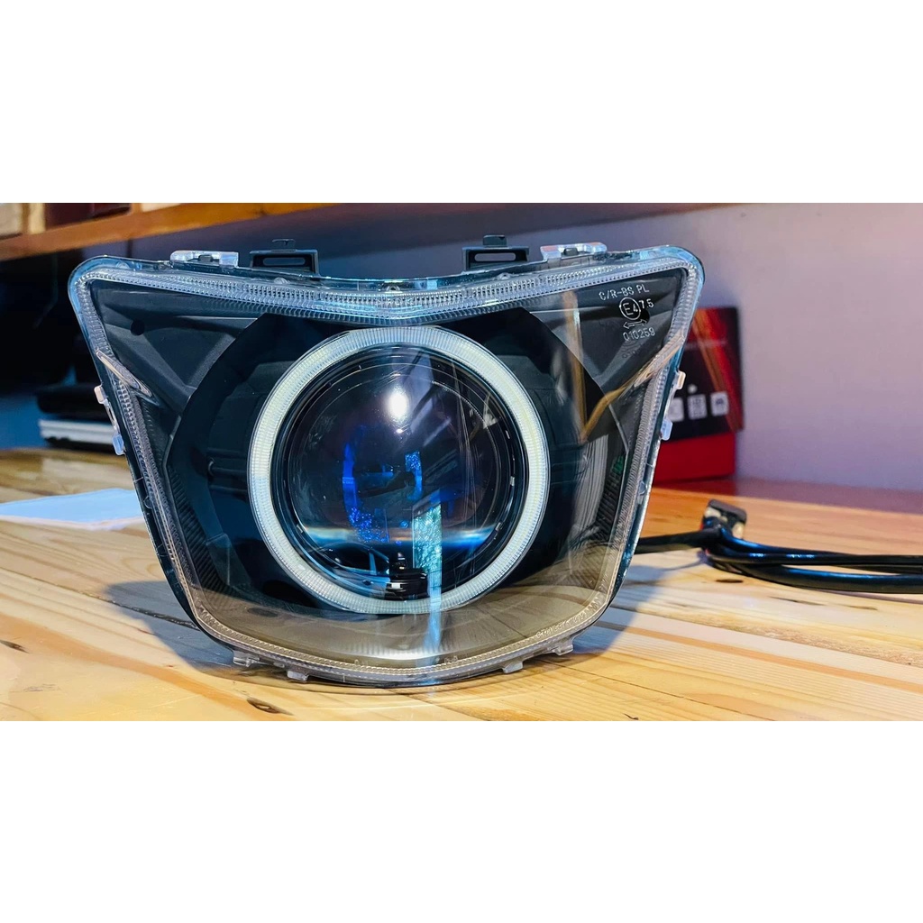 Bi Cầu LED B11, E11, M11 Lens Xanh Tím Lắp Sẵn Trên Chóa Exciter 150, Y15ZR