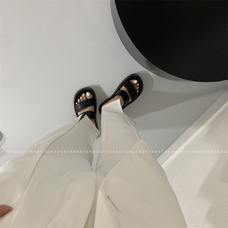 Dép Sandal Quai Ngang Ulzzang Đế Dày Thời Trang - DE005