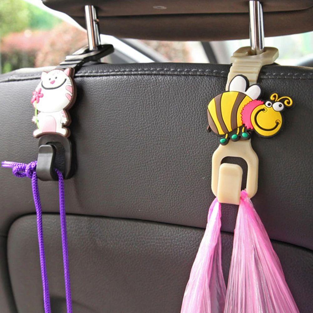 Set 2 Móc Treo Đồ Gắn Sau Ghế Xe Hơi Họa Tiết Hoạt Hình Dễ Thương