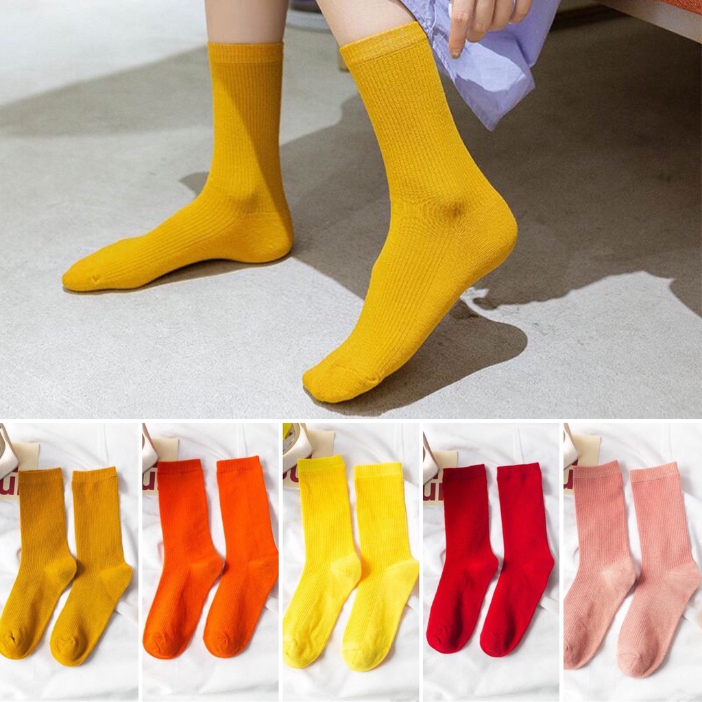 Tất Cổ Cao - Vớ Dài Nam Nữ Trơn Nhiều Màu Chất Liệu Cotton Cao Cấp - Thấm Hút Mồ Hôi Tốt