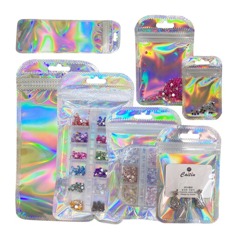 Set 50 Túi Zip Trong Suốt Đựng Trang Sức Có Lỗ Treo Tiện Dụng