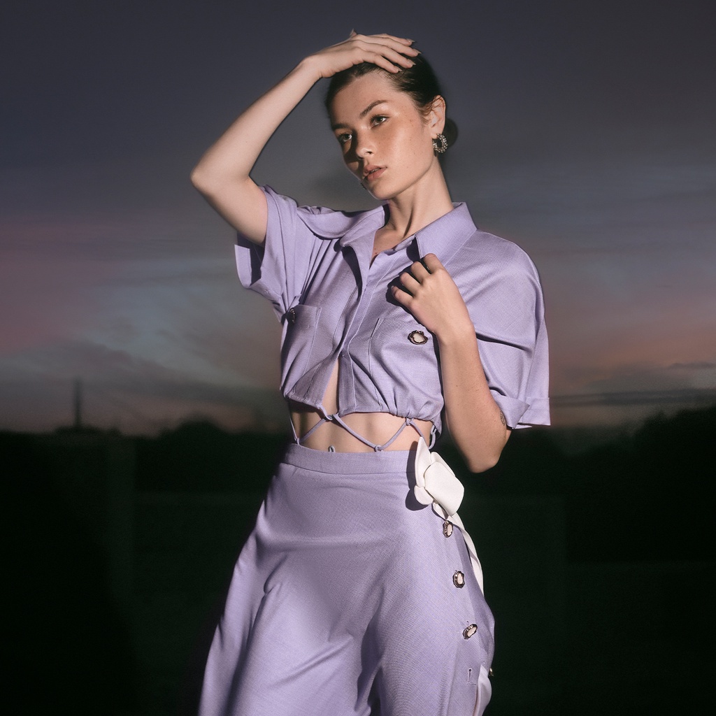DEAR JOSÉ - Chân váy dài Solomon vải cotton tím violet