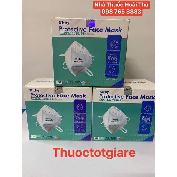 Khẩu Trang 5 lớp Kichy Protective Face Mask N95 - Hộp 20 chiếc