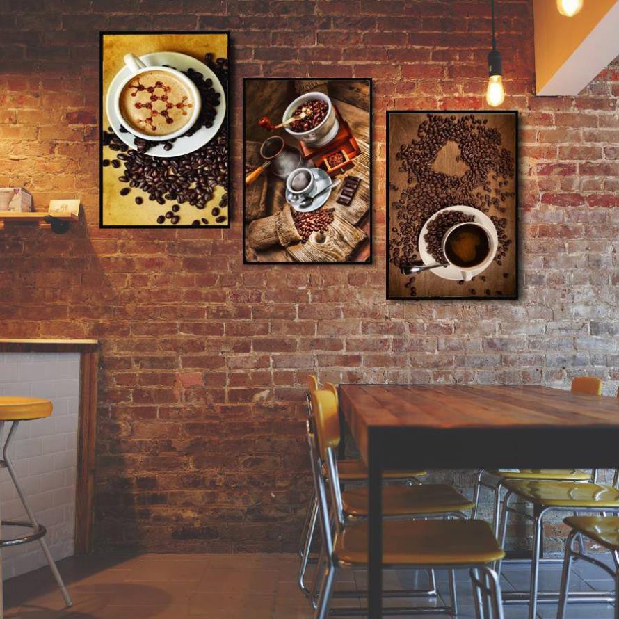 XA GIA GOC [ bán giá gôc] Combo 3 tranh canvas khung gỗ cao cấp - 30093 cafe 1 FreeShip#Giảm giá kịch sàn