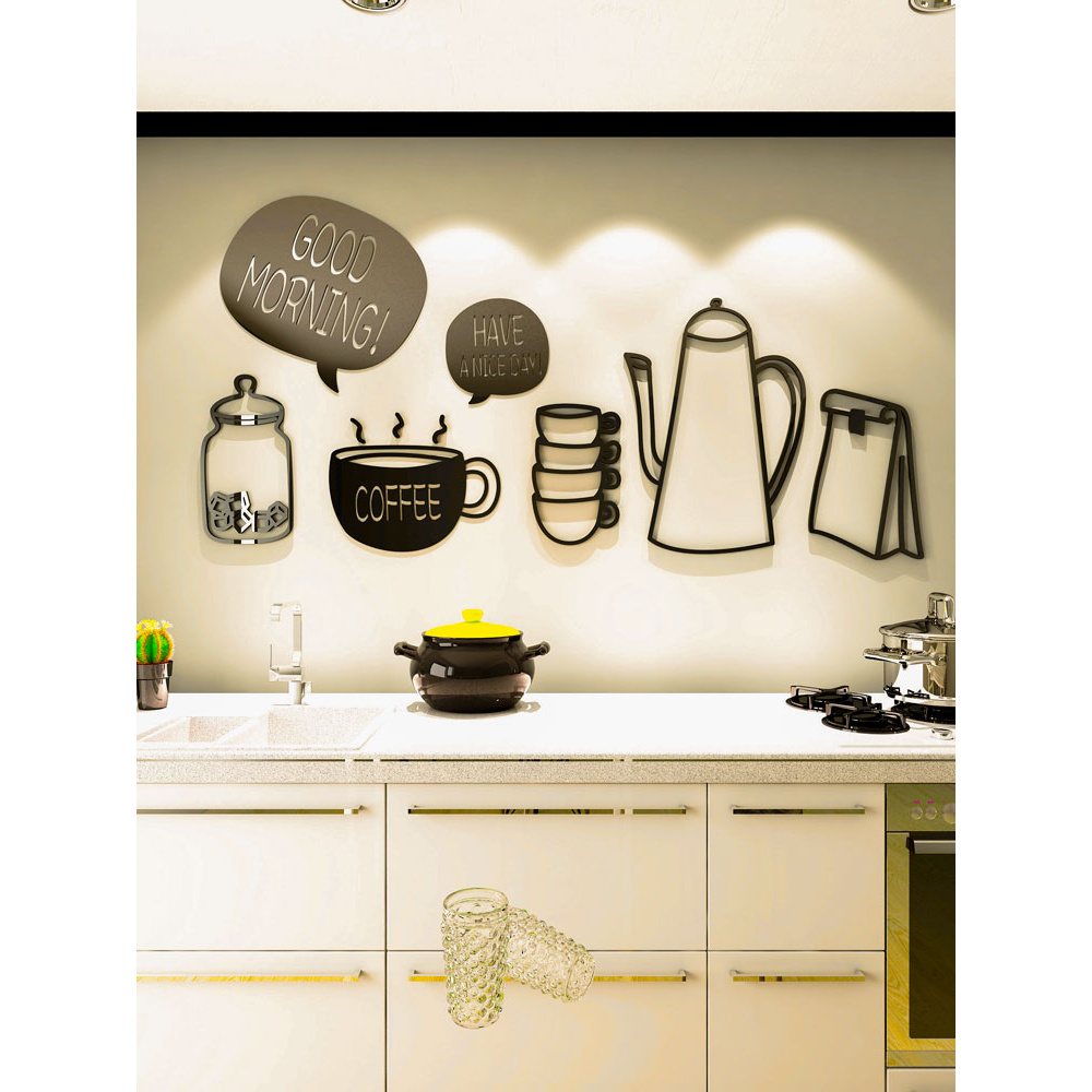 Tranh dán tường mica 3d decor khổ lớn phong cách hiện đại trang trí nhà bếp, quán ăn, trà sữa Nhiều Size - EPeBen