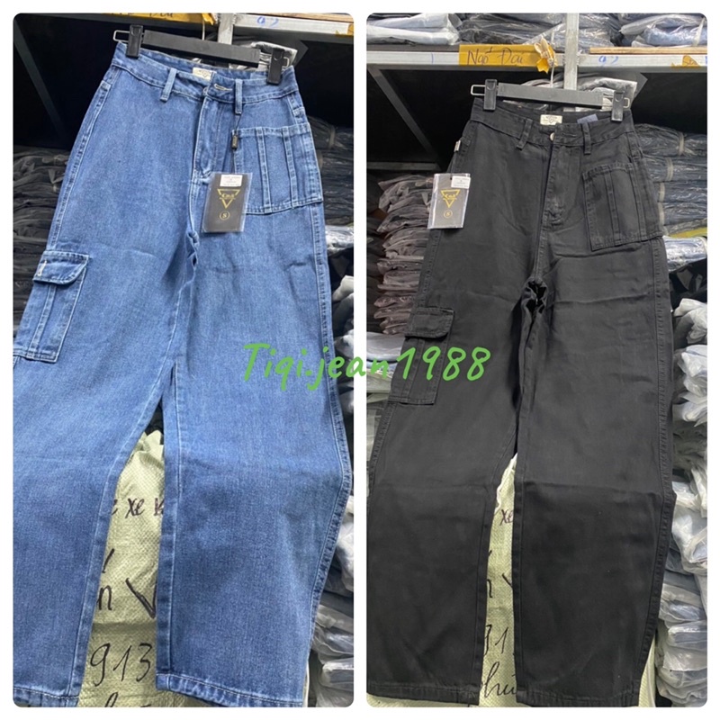 [kèm ảnh thật] QUẦN JEANS DÁNG SUÔNG TÚI HỘP TỪ TIQI.JEAN1988