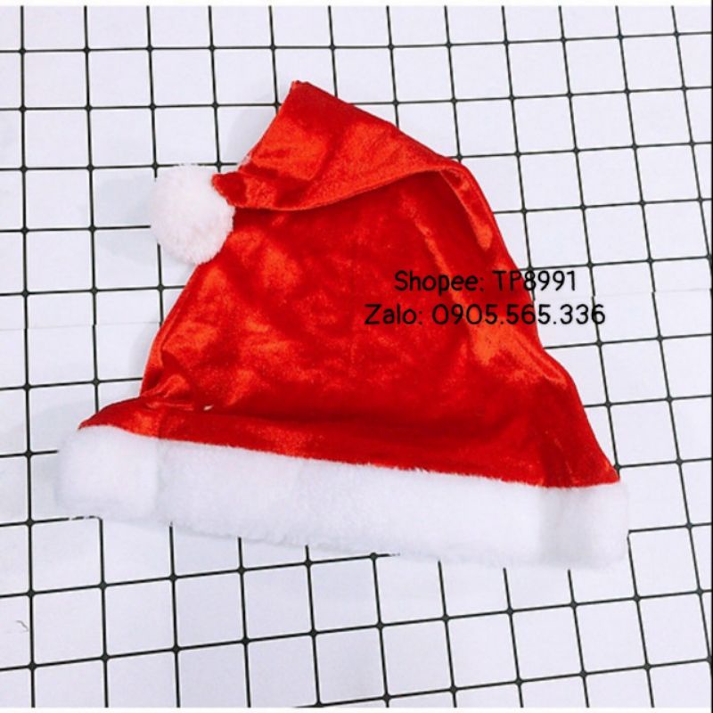 [Vải nhung xịn] Mũ Ông già Noel vải nhung xịn - Mũ Giáng Sinh - Nón Noel