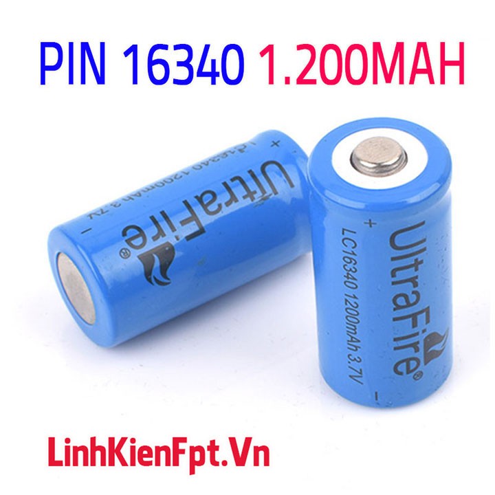 Pin Sạc 16340 Dung Lượng 1200mAh