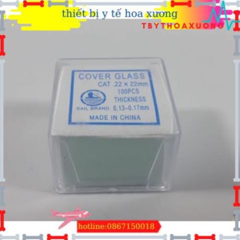 (com bo 5 hộp )Lamen kính hiển vi 22x22mm