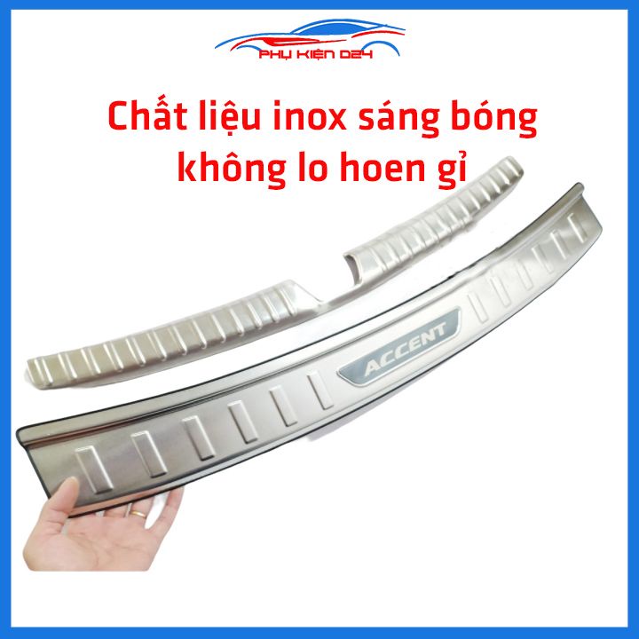 Ốp chống trầy cốp Accent 2021-2022 Inox chống va đập bảo vệ xe