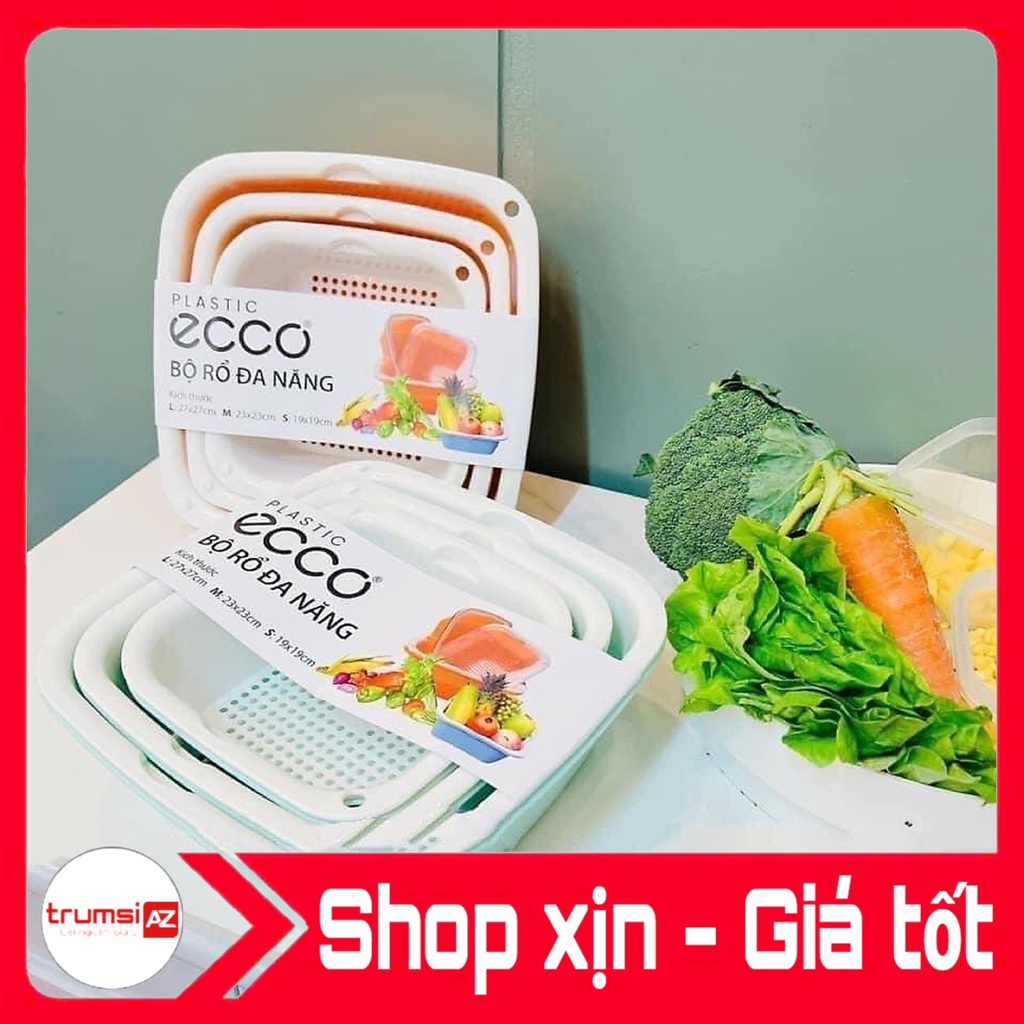 Bộ 3 rổ kèm kèm 3 chậu ECCO ( 3 size )