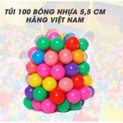 Túi 100 quả bóng nhựa cho bé vui chơi cho bé