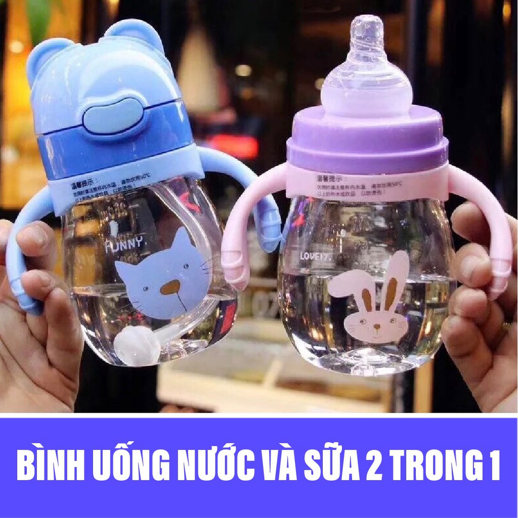 [GIÁ HỦY DIỆT] Bình Uống Nước Và Sữa 2 Trong 1 Cho Bé