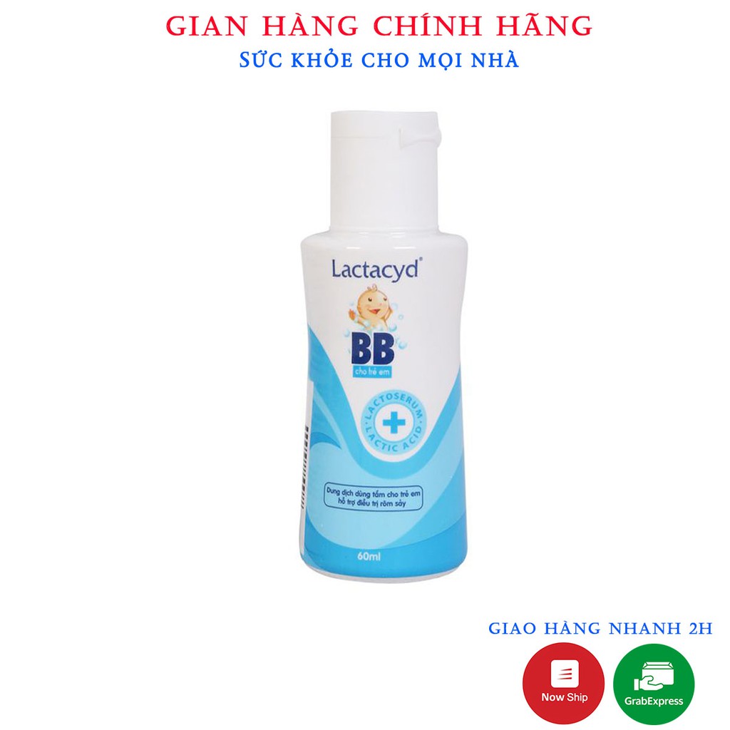 Sữa tắm trẻ em Lactacyd BB - Dùng cho trẻ bị rôm sẩy, hăm kẽ. Giúp nuôi dưỡng cho làn da bé luôn mềm mịn (Chai 60ml)