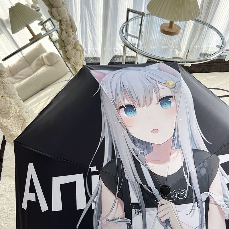 Dù Gấp Chống Nắng Đa Năng Họa Tiết Hoạt Hình Anime Xinh Xắn