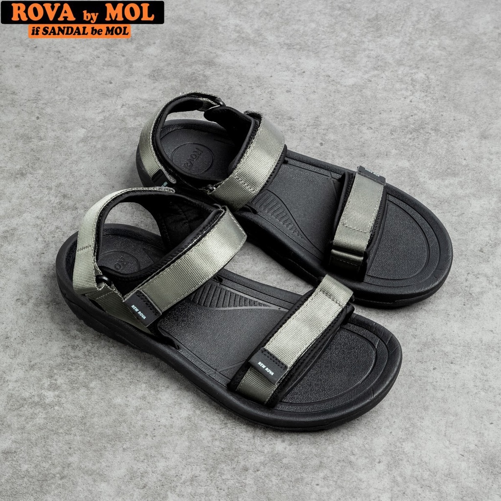 Sandal nam 2 quai ngang vải dù hiệu Rova RV680B