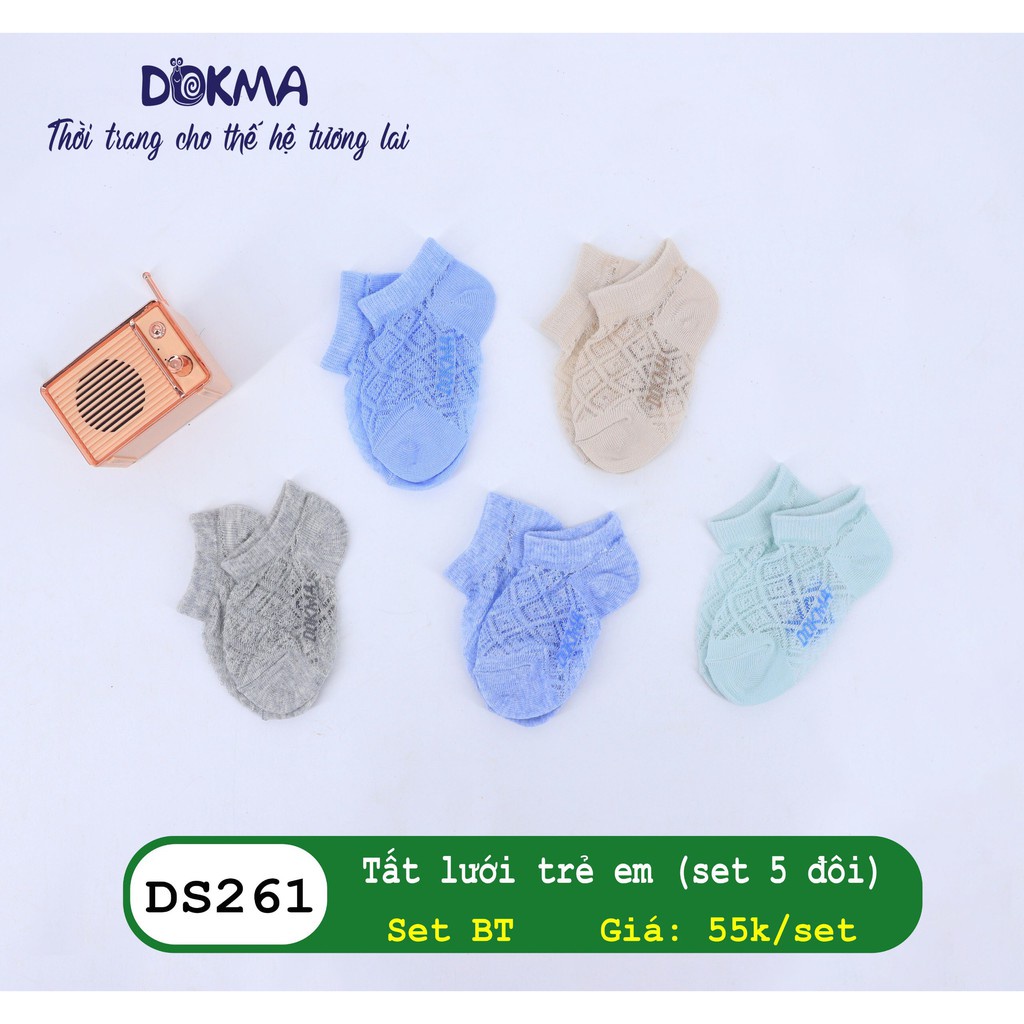 Dokma - tất lưới trẻ em sét 5 đôi cho bé từ 0-12 tháng tuổi