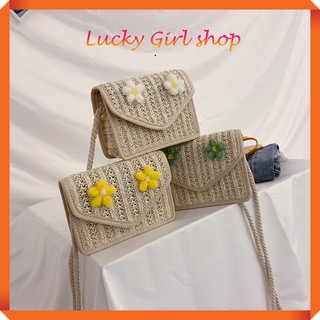 [GIÁ SỐC] Túi Cói Mini Đeo Vai Phong Cách Hàn Quốc Size 18*14*6cm - Lucky Girl shop NHA TRANG