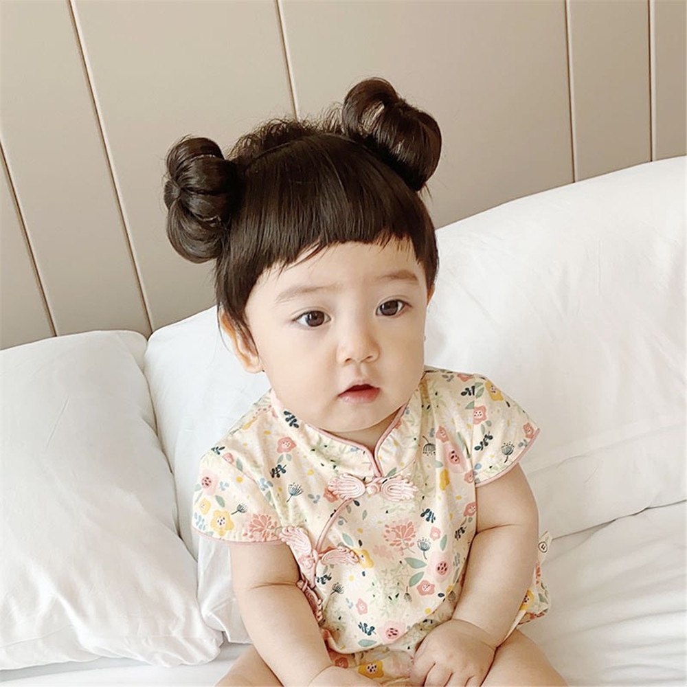 Tóc Giả Cài Tóc Mái Ngang Dễ Thương Cho Bé Gái