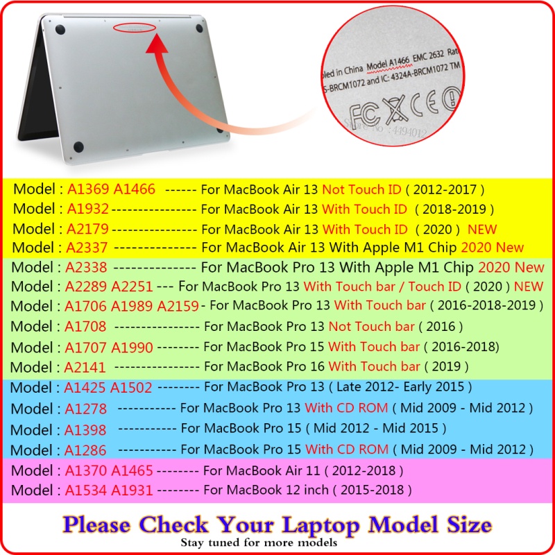 Ốp nhựa cứng Batianda cho Macbook Pro Air13 M1 2020 2021 A2337 A2338 Air11 12 Pro15 16inch Retina Touch Bar A2141 A1706