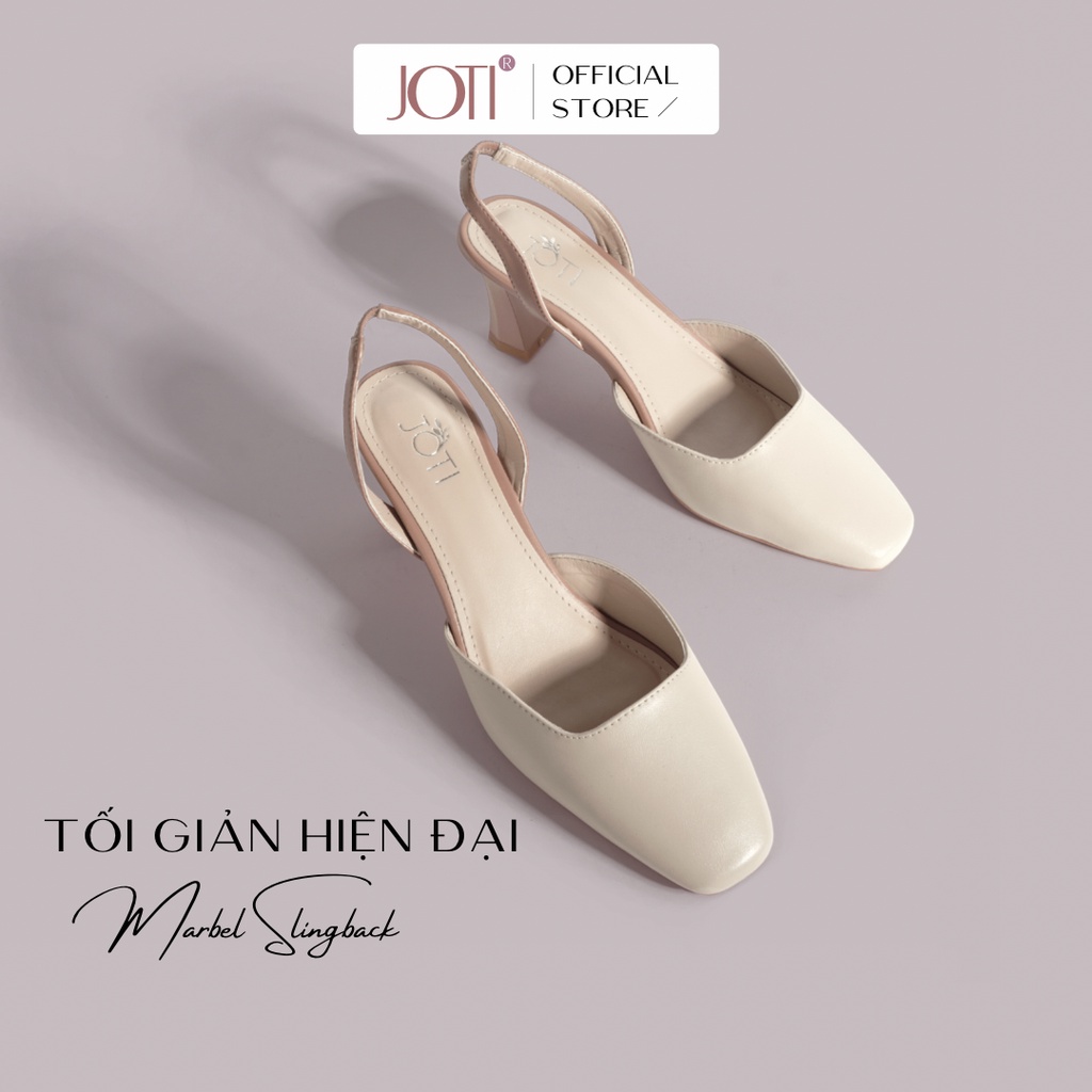 Giày Cao Gót Nữ JOTI Mabel 3301VN5 - Mũi Vuông Hở Gót Đế Trụ Cao 5cm Da Mờ - Mang Công Sở Dự Tiệc