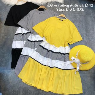 Đầm suông đuôi cá bigsize 60-90kg | đầm bầu | váy oversize | váy cho người béo mập | thời trang | váy rộng
