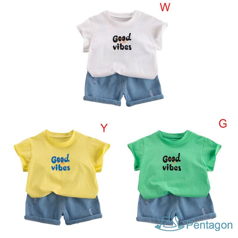 Bộ Quần Áo Ngắn Tay Cổ Tròn In Họa Tiết Hoạt Hình Thoáng Khí Thời Trang Mùa Hè Cho Bé Trai