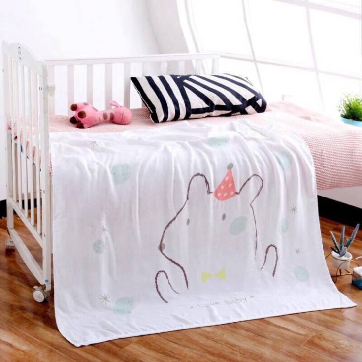 Khăn lụa sợi tre cao cấp cho bé (100 x 120cm) - Khăn tắm cho bé sợi tre 4 lớp