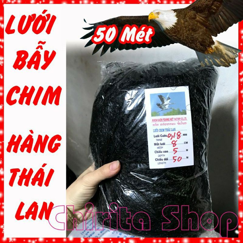 Lưới bẫy chim tàng hình Thái Lan cao 5m đủ size đủ loại 50m từ chào mào, sẻ, cu gáy, cò, cuốc, gà rừng...