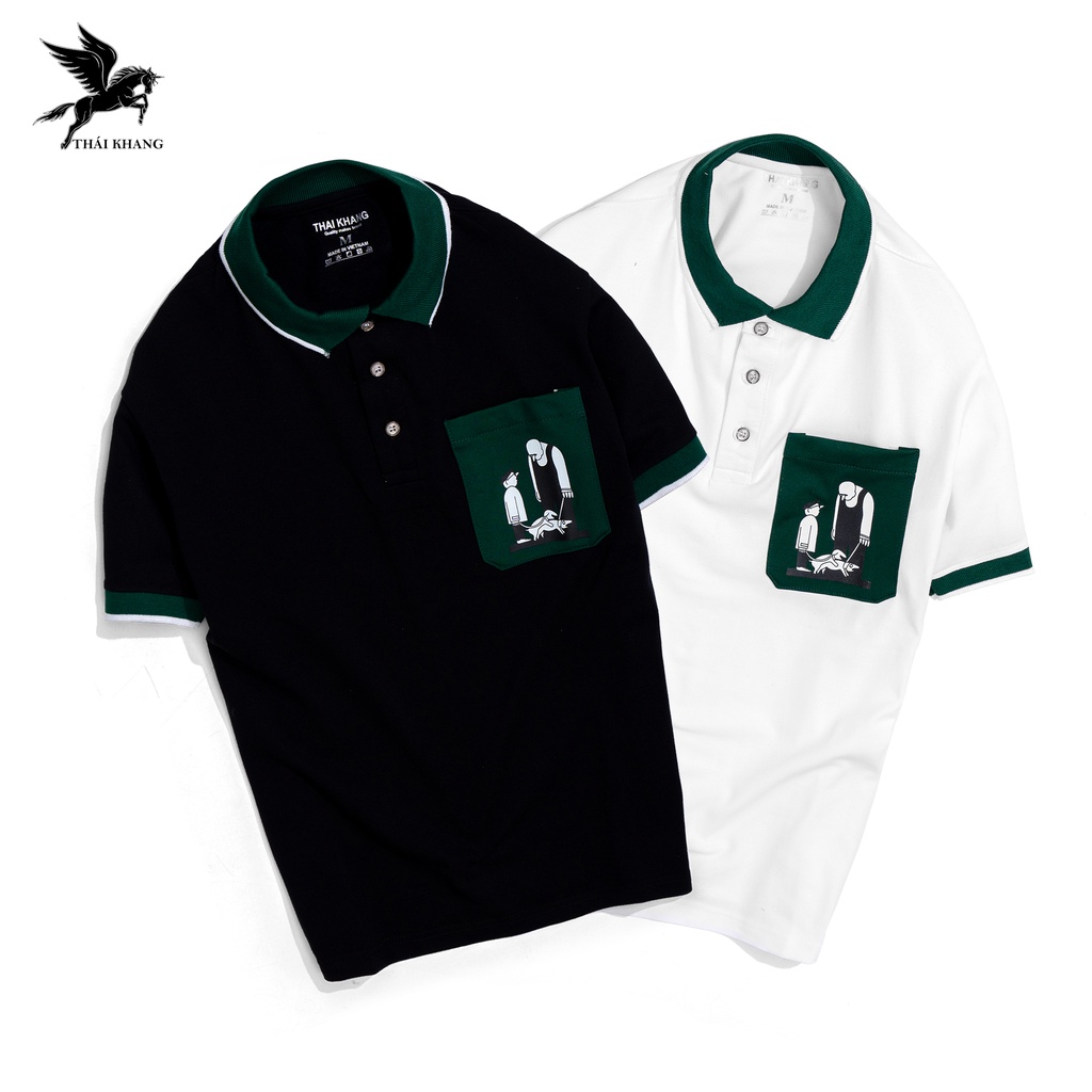 Áo thun polo nam THÁI KHANG vải cá sấu có độ xốp mịn mặc mát thoải mái APOLO110