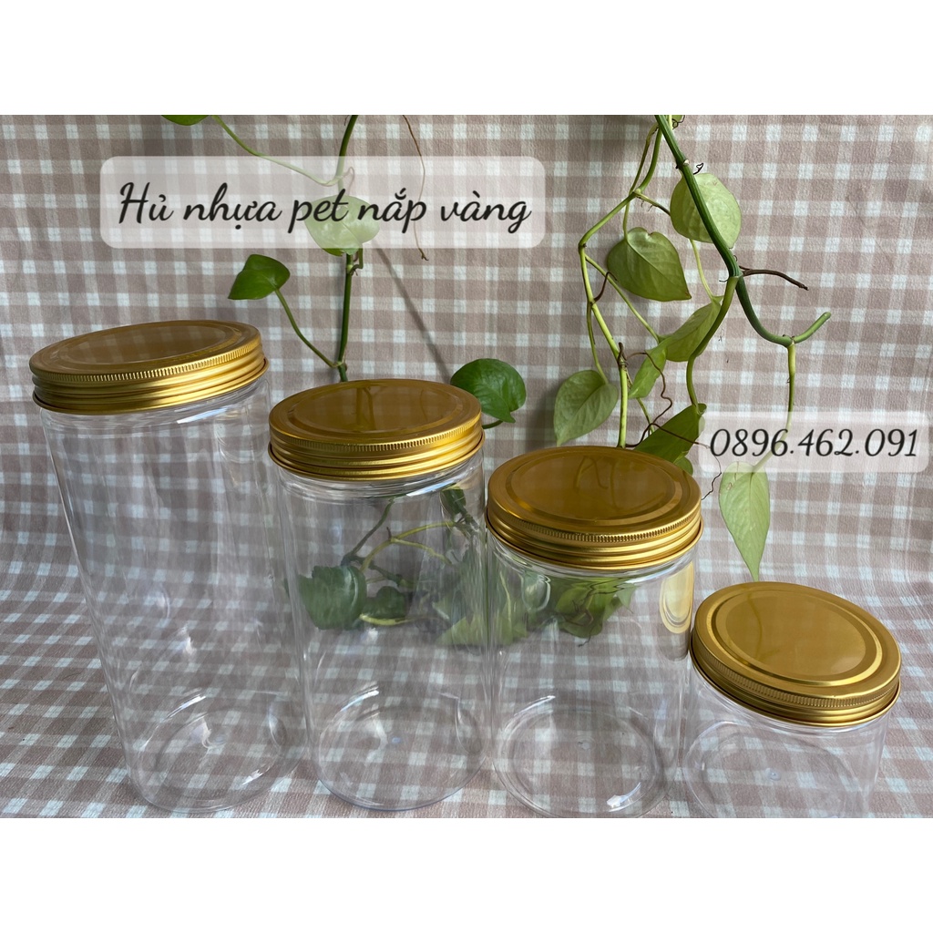 HỦ NHỰA PET NẮP NHÔM VÀNG/NẮP NHÔM BẠC LOẠI NHỰA DÀY 300ML/ 350ML/500ML/800ML/1000ML/1200ML