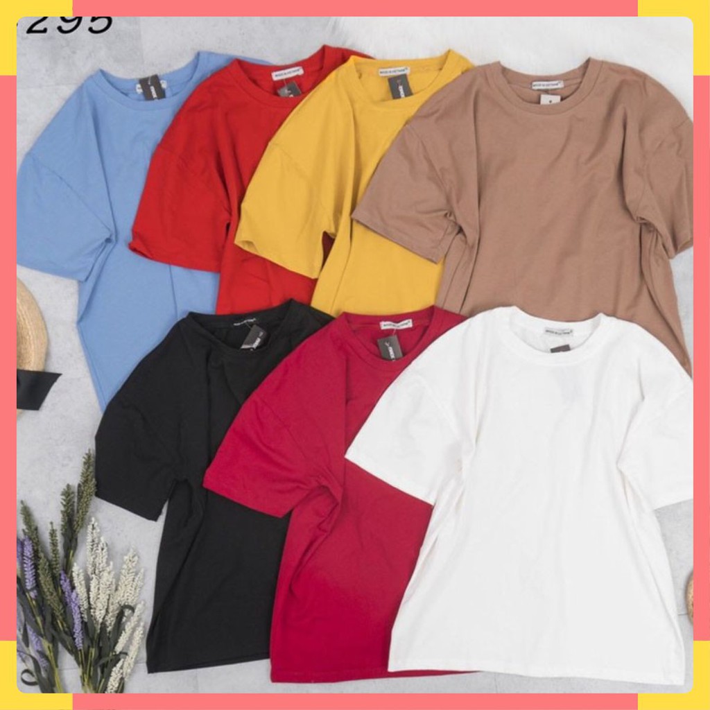 ÁO THUN TRƠN form rộng 9 màu 🌟FREESHIP🌟 Áo phông nữ chất đẹp, thun cotton, mịn, mát, sành điệu Mã SP: M51